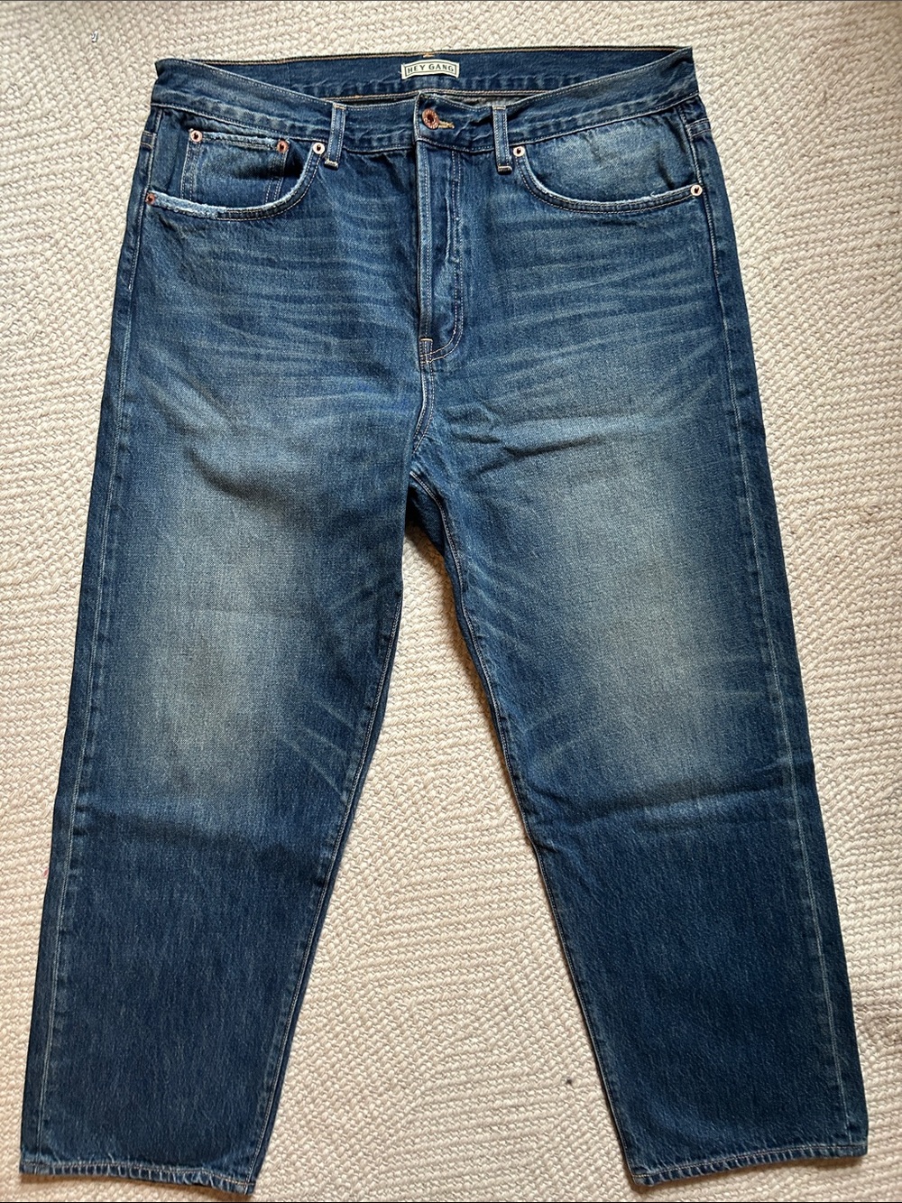 Hey Gang Straight-Leg Women's Jeans in Faded Blue Denim